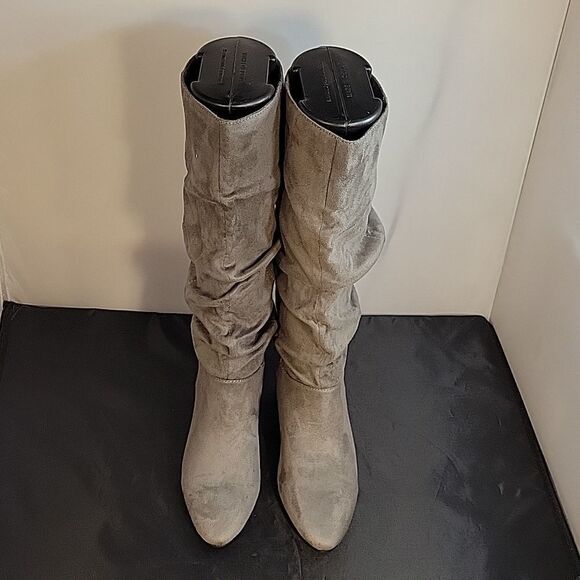 BRAND NEW JUSTFAB POINTED TOE  MID CALF FAUX LEATHER SUEDE  WINTER  BOOT - Picture 3 of 14